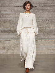 Georgia Pearce | Wide-Leg Pants With Crinkled Texture For Women