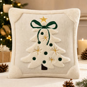 Fireside Noel | Embroidered Christmas Cushion Cover
