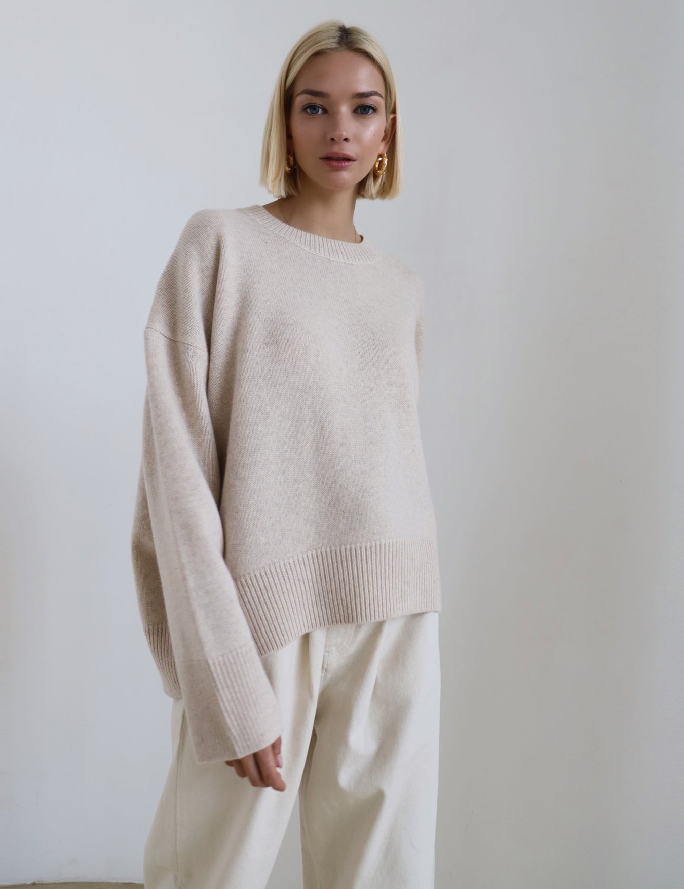Emma Wilson | Oversized Knit Batwing Pullover Sweater For Women
