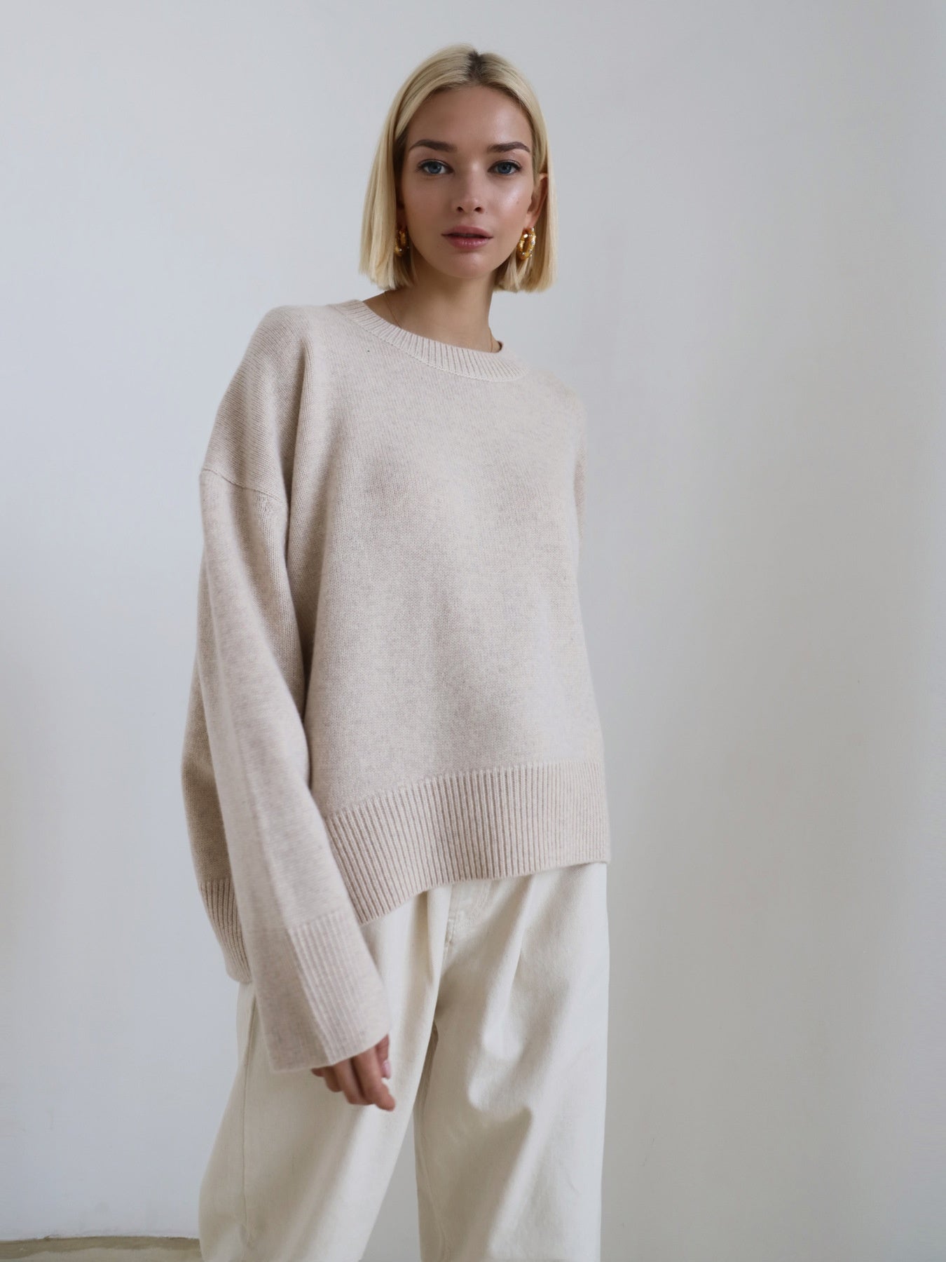 Emma Wilson | Oversized Knit Batwing Pullover Sweater For Women