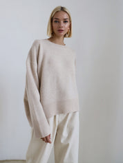Emma Wilson | Oversized Knit Batwing Pullover Sweater For Women