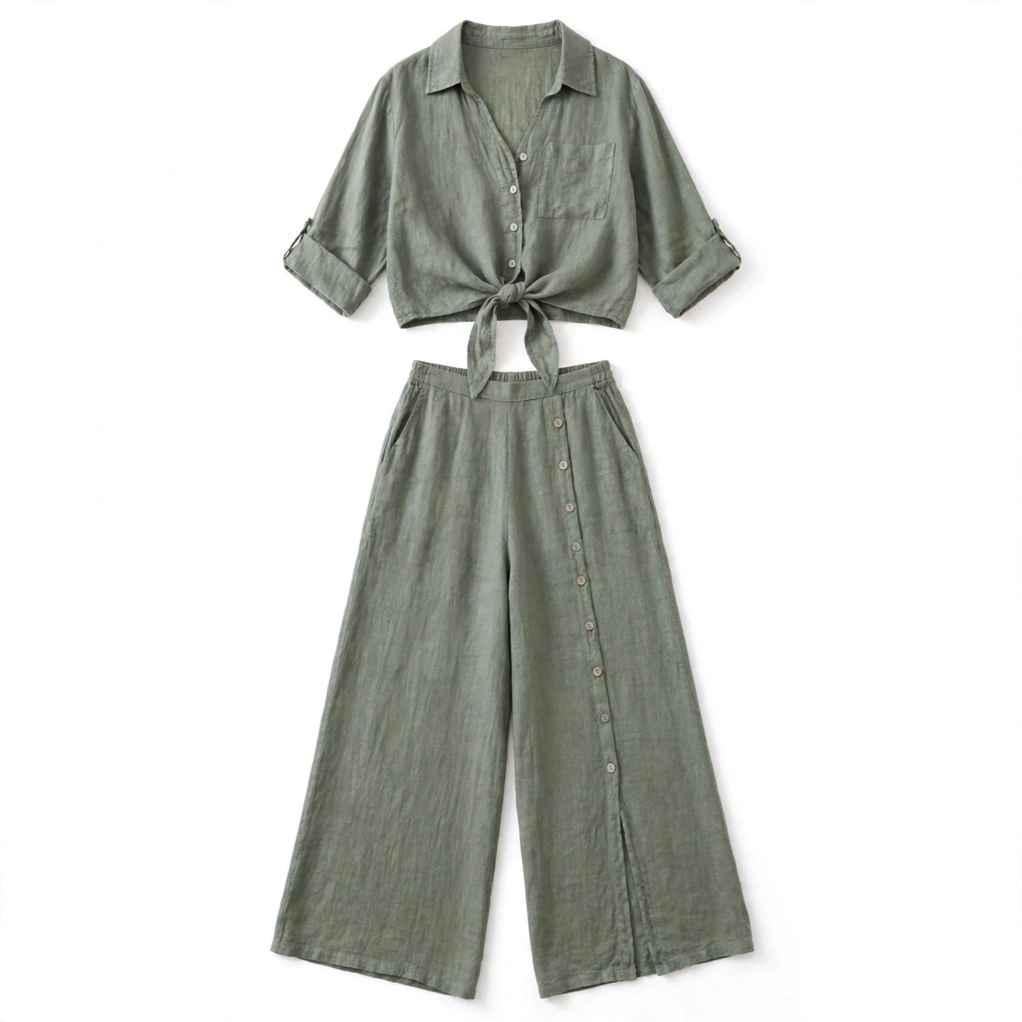 Harriet Cole | Flowy Two-Piece Linen-Look Set For Women