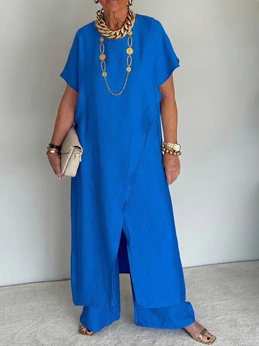 Susanna Corwell | Asymmetric Tunic & Wide-Leg Trousers Set For Women