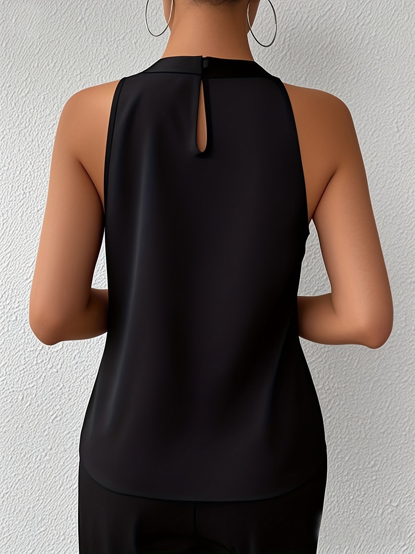 Calla Prescombe | Champagne Satin Pleated Halter Top For Women