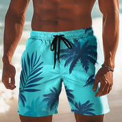 Callum Ridley | Yellow Palm Print Summer Shorts For Men
