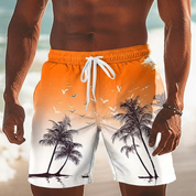 Callum Ridley | Yellow Palm Print Summer Shorts For Men