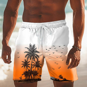 Callum Ridley | Yellow Palm Print Summer Shorts For Men