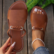 Jemima Holt | Braided Leather Flat Sandals For Women
