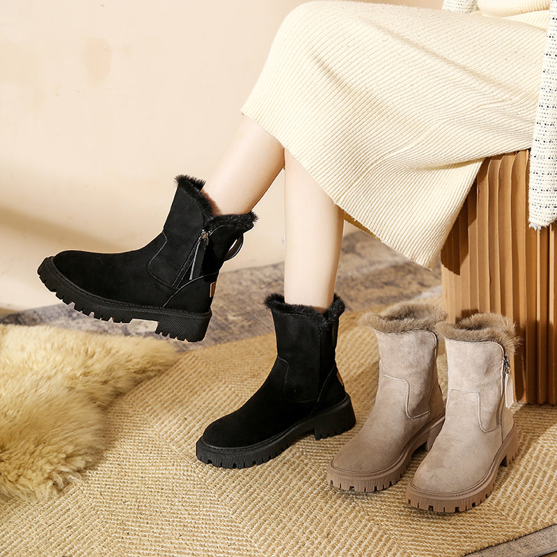 Elena Moretti | Fur Trim Winter Boots For Women
