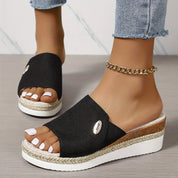 Marina Beckett | Woven Espadrille Wedge Sandals For Women