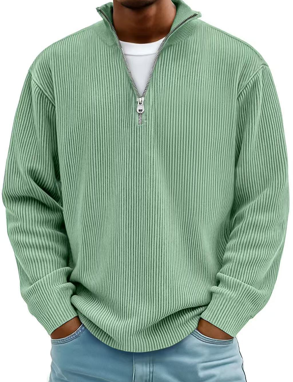 Liam Robertson | Ribbed Corduroy Quarter-Zip Sweatshirt For Men