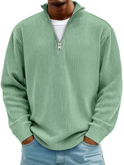 Liam Robertson | Ribbed Corduroy Quarter-Zip Sweatshirt For Men