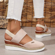 Harper Delaney | Braided Platform Wedge Sandals For Women