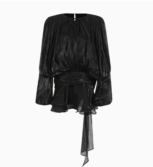 Lauren Murphy | Puff Sleeve Waist-Tie Mini Dress For Women