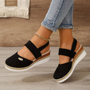 Harper Delaney | Braided Platform Wedge Sandals For Women