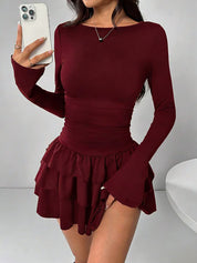 Jade King | Ruffle Hem Sheath Mini Dress For Women