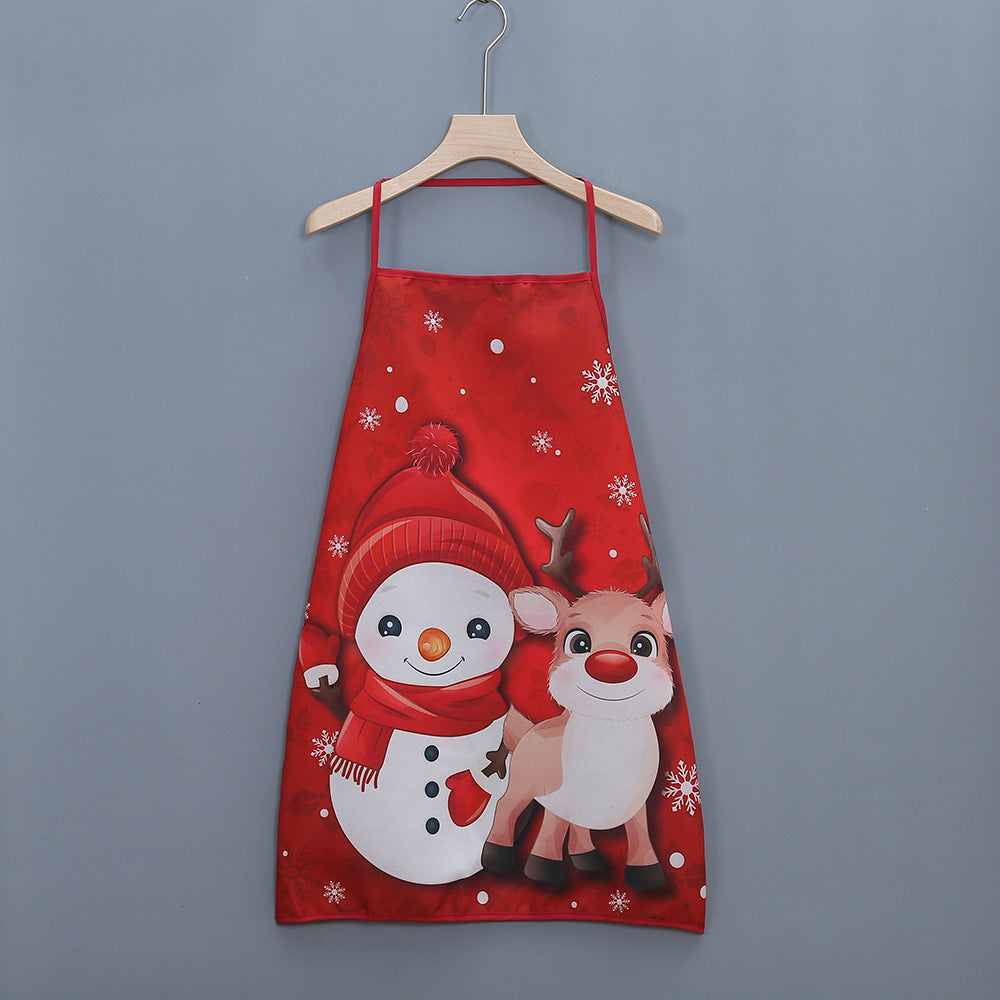 Frosty Feast | Red Snowman Christmas Apron Unisex