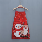 Frosty Feast | Red Snowman Christmas Apron Unisex