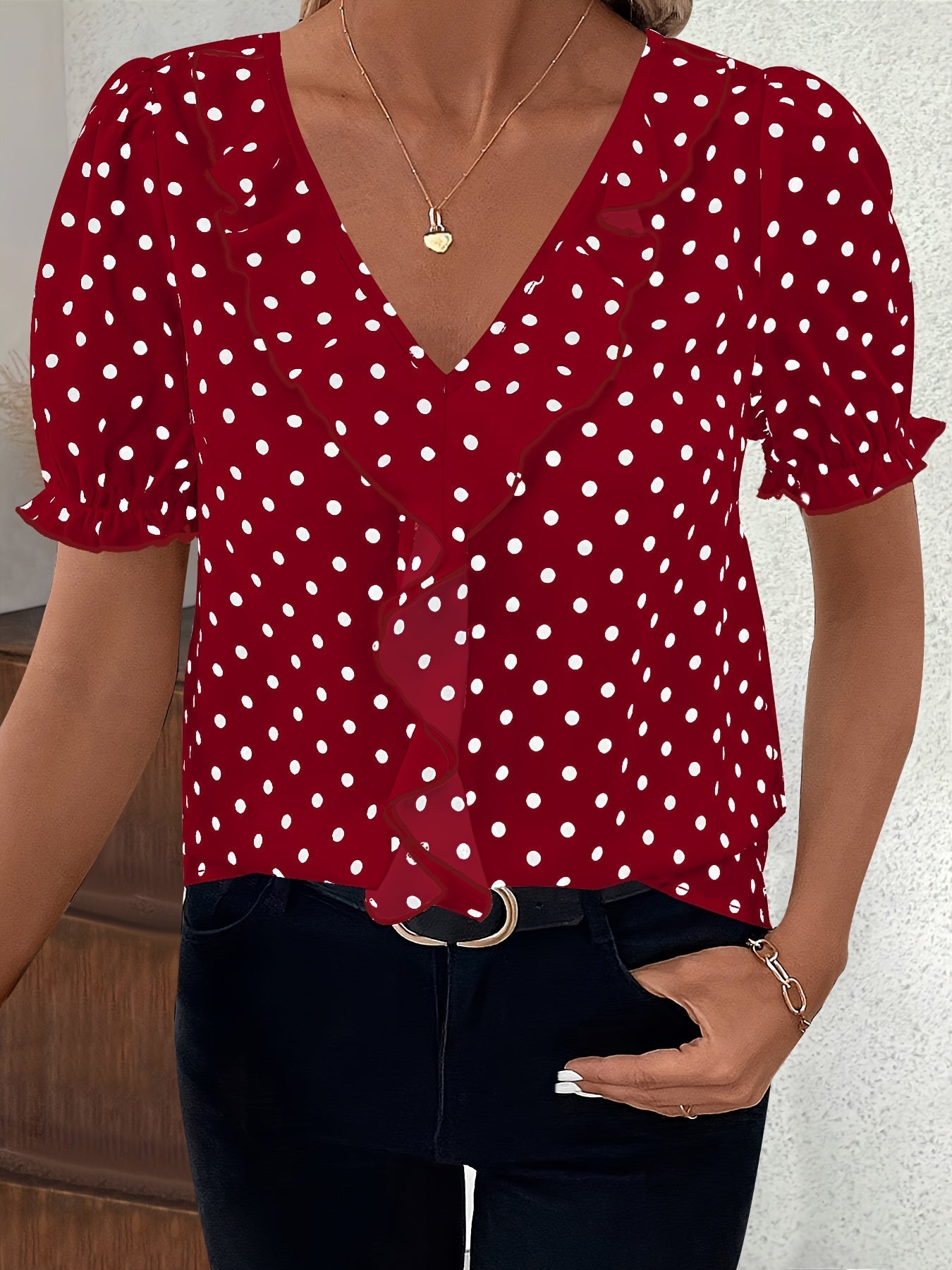Bridget Fenwick | Color Block Blouse With Bubble Sleeves