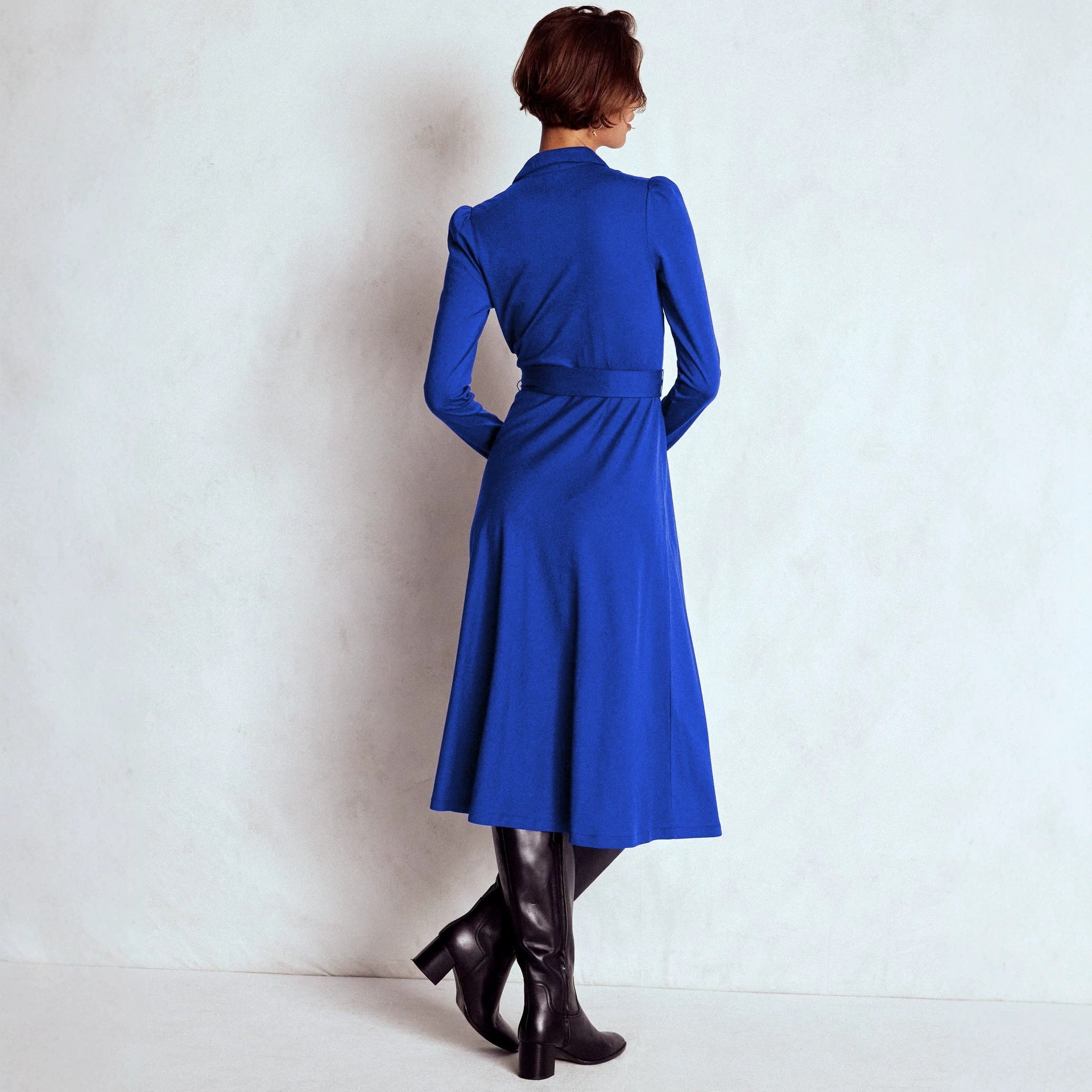 Fion Fairford | Army Green Belted Wrap Midi Dress For Women