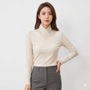 Elena Whitmore | Elegant Cross Neck Top For Women