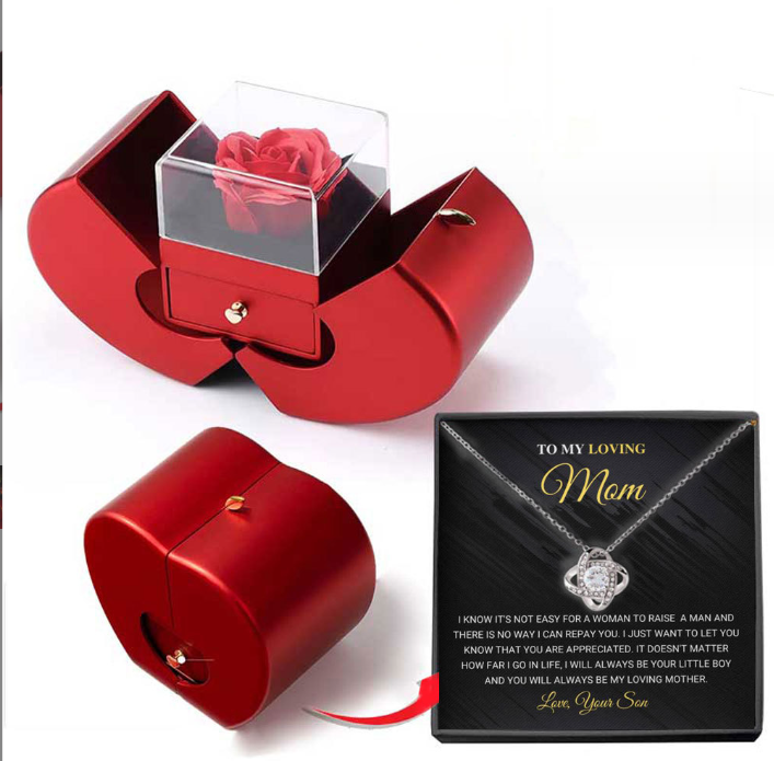 Matilda Cross | Preserved Rose Jewellery Box With Necklace For Women
