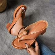 Erica Presham | Block Heel Thong Sandals For Women