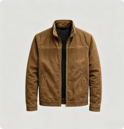 Aldo Cranworth | Olive Zip-Up Workwear Jacket For Men