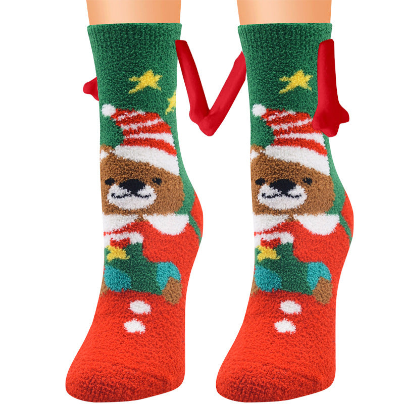 Ember | Red Santa Magnetic Christmas Socks Unisex & Couples