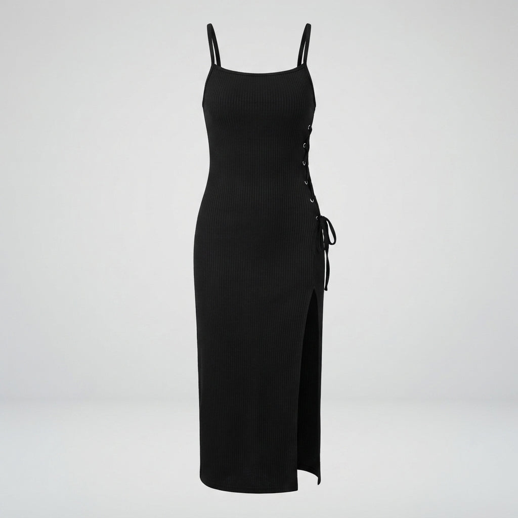 Charlotte Murphy | Sexy High Slit Halter Maxi Dress For Women