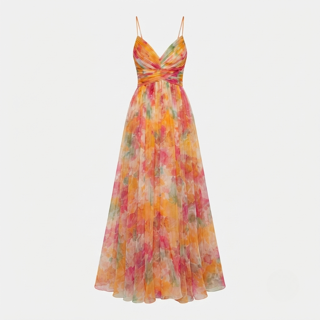 Charlotte Nguyen | Floral Chiffon Maxi Dress For Women