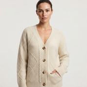 Charlotte Reid | Elegant Cotton Knit Cardigan For Women
