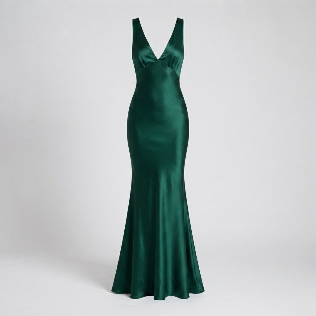 Charlotte Sinclair | Satin Maxi Evening Dress For Women