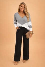 Isabella Romano | Soft Knit V-Neck Sweater For Women
