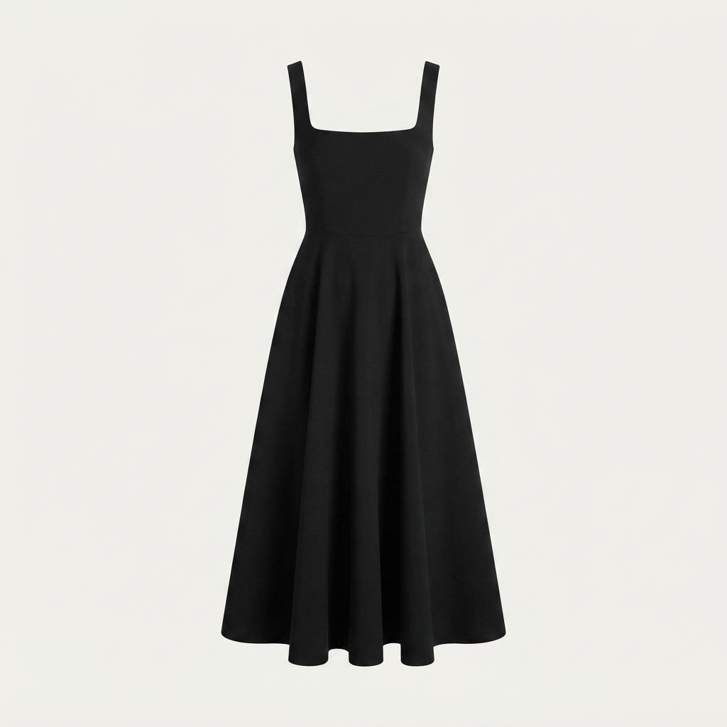 Chloe Harrington | Elegant Black Midi Formal Dress For Women