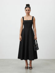 Chloe Harrington | Elegant Black Midi Formal Dress For Women