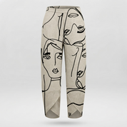 Chloe Patterson | Abstract Face Print Relaxed Trousers For Women