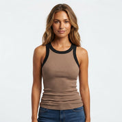 Chloe White | Ribbed Sleeveless Tank Top For Women