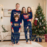 Cocoa | Navy Fair Isle Puppy Print Christmas Pyjamas Unisex & Family