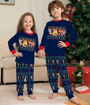 Cocoa | Navy Fair Isle Puppy Print Christmas Pyjamas Unisex & Family