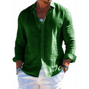 Bruno Harthurst | Grey Relaxed Linen-Look Shirt For Men
