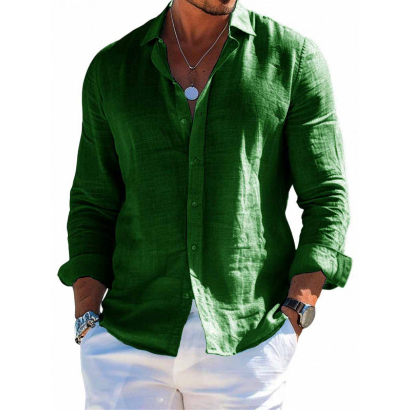 Bruno Harthurst | Grey Relaxed Linen-Look Shirt For Men