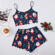 Sugar Plum | Green Gingerbread Print Christmas Pyjamas For Women