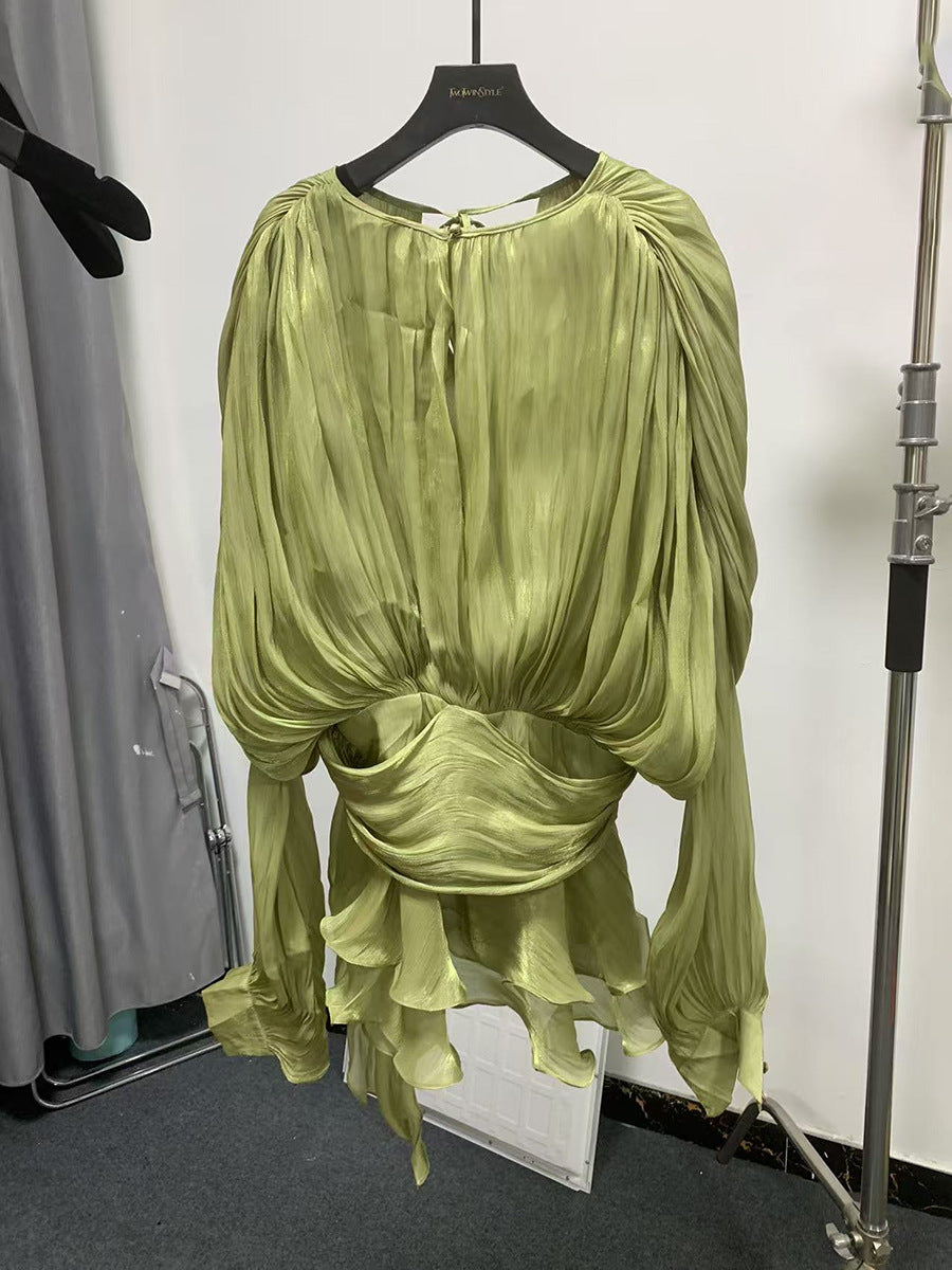 Lauren Murphy | Puff Sleeve Waist-Tie Mini Dress For Women
