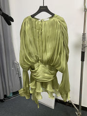 Lauren Murphy | Puff Sleeve Waist-Tie Mini Dress For Women