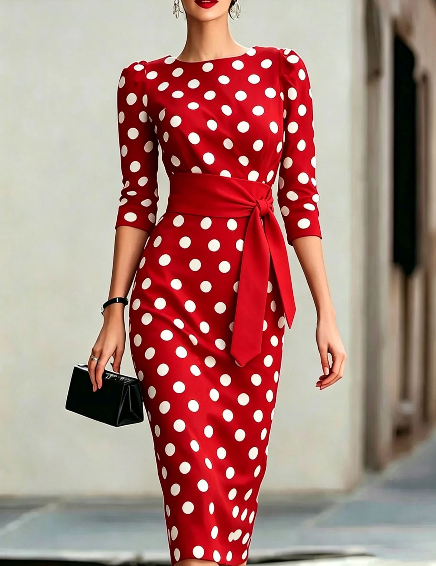Ruby Turner | Polka Dot Midi Dress For Women