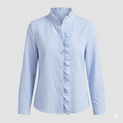 Amélie Rousseau | Soft Ruffle Detail Blouse with Elegant Textured Finish For Women