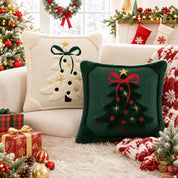 Fireside Noel | Embroidered Christmas Cushion Cover