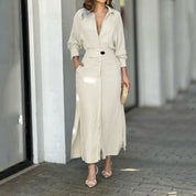 Mia Williams | Tied Waist Shirt Maxi Dress For Women