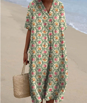 Bice Tidmore | Floral Print V-Neck Midi Dress For Women